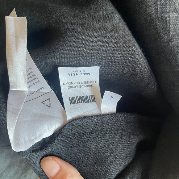 Reformation Black Linen Mini A-Line Dress Spaghetti Strap Size 4 - Picture 5 of 5